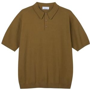 Diana Studio, Poloshirt van satijn, voor heren, 100% katoen, korte mouwen, casual fit, legergroen, XL