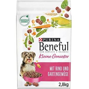 PURINA BENEFUL Kleine Genießer Hundefutter trocken für kleine Rassen, mit Rind, 4er Pack (4 x 2,8kg)