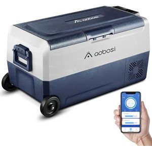AAOBOSI Compressor-koelbox, 36 liter, met wifi-app-bediening, 12/24 V en 100-240 V, elektrische koelbox, tot -20 °C, voor auto, vrachtwagen, boot, camper, camping