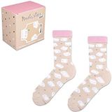 ZOOKSY - Kleurrijke sokken voor dames en heren, grappige kousen met katoen, perfect cadeau, grappige uniseks sokken, lichtbruin en roze, maat 36-40, Warme winterbox