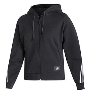 Adidas W Fi 3S FZ HD sweatshirt met capuchon, zwart/wit, XS dames