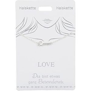 Depesche 4710-002 halsketting met opschrift ""Love"" als hanger, verzilverd, variabel draagbaar in de lengte (42 cm + 5 cm), ideaal als cadeau of kleine attentie