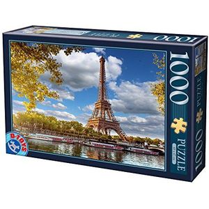 Unbekannt 74805-FP12 D-Toys puzzel 1000 stukjes Eiffeltoren, Parijs, Multicolor