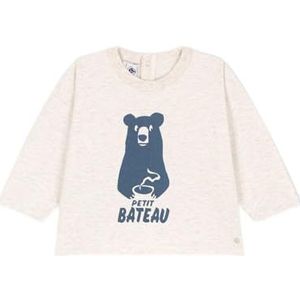 Petit Bateau Shirt met lange mouwen voor, Beige Montelimar Chine, 12 Maanden