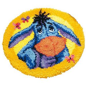 Vervaco Vormtapijt Eeyore Knoopverpakking voor het zelf knopen van een tapijt, Stramin, wit, 50 x 50 x 0,3 cm