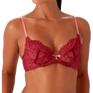 Gossard Superboost Lace N/P Plunge BH voor dames, ondoorzichtig, Cranberry/Framboos Sorbet, 75D