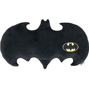 Batman vleermuis logo-knuffelig velboa, ca. 60 x 37 cm – 0122061 kussen, polyester, zwart, 50 x 37 x 5 cm.