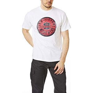 Lee Cooper Mens grote klassieke grafische T-shirt zachte touch lichtgewicht top, wit, X-Large