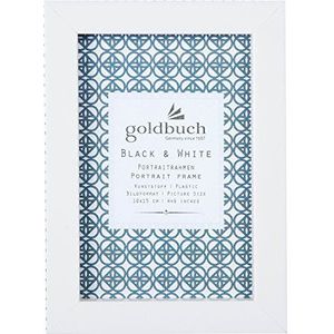goldbuch 910012 portretlijst Fresh Black & White, fotolijst voor portret, foto en foto in 10 x 15 cm formaat, kunststof lijst met standaard, galerielijst zwart/wit