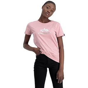 Alpha Industries New Basic T Foil Print T-shirt voor dames Silver Pink/Metalsilver