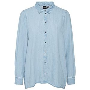 VERO MODA Dames Vmflora Ls Oversized Shirt Ga Noos Blouse, blauw (light blue denim), S