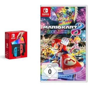 Nintendo Switch Console (OLED Model) - Blauw/Rood & Mario Kart 8 Deluxe (Nintendo Switch)
