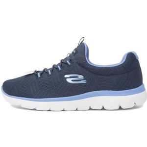 Skechers Dames Summits, Navy Mesh/blauwe trim, 7 UK, Marineblauw gaas, 40 EU