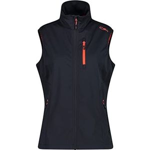 CMP Dames Lichtgewicht Softshell-vest voor dames met vaste capuchon - 39a5086 Sportvest, Antraciet, 40