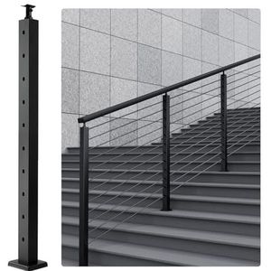 VEVOR - Kabeltrapleuning - Zwart - 91,4 x 5 x 5 cm - Roestvrij Staal SUS304