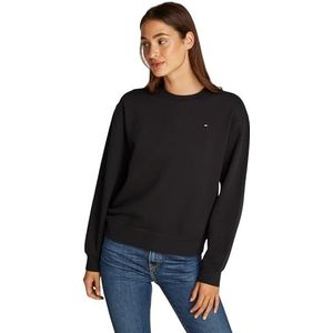 Tommy Hilfiger Dames REG FLAG ON CHEST SWTSHRT WW0WW41246 Pullover Sweatshirt, Zwart, XXS, Zwart (zwart), XXS
