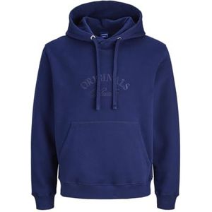 JACK & JONES Jorbleecker Branding Sweat Hood Bf, Ocean Cavern, L