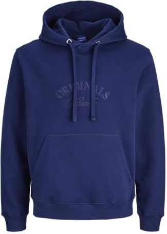 JACK & JONES Jorbleecker Branding Sweat Hood Bf, Ocean Cavern, L