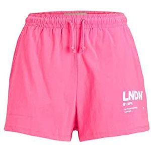 JJXX Dames Jxbali Hw Relaxed Vint Shorts, Carmine Rose/Print: helder wit Lndn Print, S