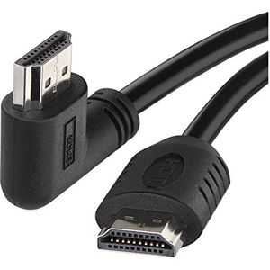 EMOS High Speed HDMI 2.0 kabel met ethernet, 1,5 m, 18 Gbit/s, high-speed kabel met Ultra HD, 4K, 3D, ARC-ondersteuning, 90° hoekstekker naar A-stekker, zwart