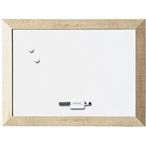 Bi-Office Kamashi Bianco Magnetisch whiteboard, 90 x 60 cm, magneetbord met 45 mm dik MDF-frame, memoboard met gelakt stalen oppervlak