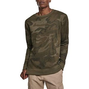 Build Your Brand Heren sweatshirt in camouflagekleuren, Camo Crewneck voor mannen verkrijgbaar in 2 camouflagevarianten, maten S - 5XL, groen (olive camo), XL