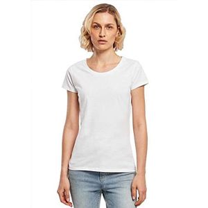 Build Your Brand Basic T-shirt voor dames, korte mouwen, ronde hals, van katoen, verkrijgbaar in vele kleuren, maten XS-5XL, wit, 5XL