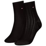 Tommy Hilfiger - Dames 2-pack - Halfhoge Sokken - Zwart
