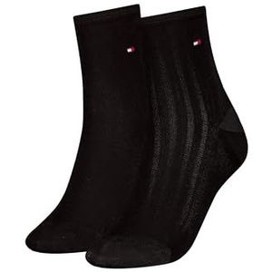 Tommy Hilfiger - Dames 2-pack - Halfhoge Sokken - Zwart