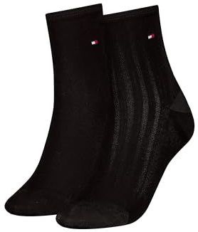 Tommy Hilfiger - Dames 2-pack - Halfhoge Sokken - Zwart