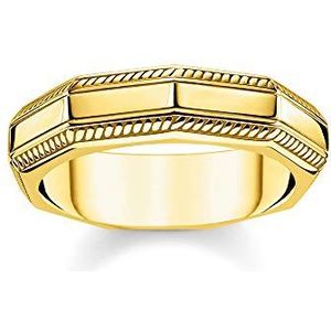 Thomas Sabo Unisex ring Hoekig goud 925 Sterling Zilver, 18K Geel Goud Plating TR2276-413-39, 64, Zilver