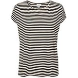 VERO MODA VMAVA Plain SS TOP Stripe GA JRS NOOS Shirt, Zwart/Stripes: Pristine, L, zwart/strepen: pristine, L