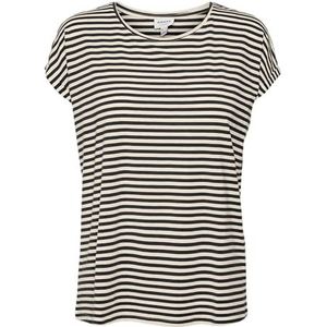 VERO MODA VMAVA Plain SS TOP Stripe GA JRS NOOS Shirt, Zwart/Stripes: Pristine, XS, zwart/strepen: pristine, XS