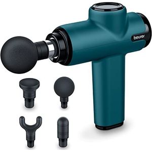 Beurer MG99 Compact massagepistool, mini-diepweefselmassager met 4 hulpstukken, krachtige triggerpoint-massage om spanning te verlichten, handmassageapparaat met 5 intensiteitsniveaus, oplaadbare