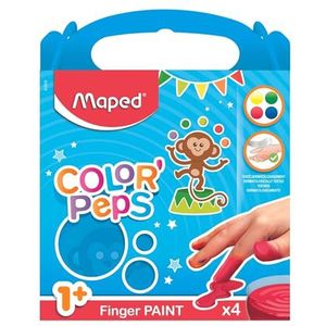 Maped M812510 - Vingerverf Color'Peps, voor beginners, meerdere kleuren, 4 x 80 g