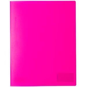 HERMA 19638 snelhechtmappen A4 doorschijnend neon roze, set van 3 stevige kunststof, transparante plastic mappen met naamplaatje en insteekvak, nietmachine voor kinderen, jongens en meisjes