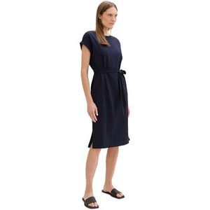 TOM TAILOR Jersey jurk voor dames met ceintuur, 10668 - Sky Captain Blue, 38