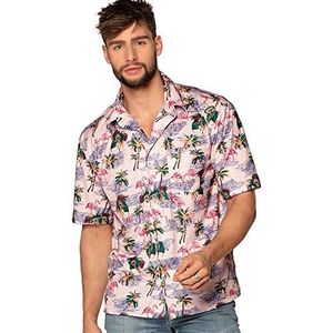 Boland - Shirt Flamingo, voor heren, shirt, korte mouw, Hawaii, strand, vakantie, kostuum, carnaval, themafeest