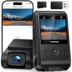 WOLFANG Dash Cam - 1440P - Mini WiFi - Met SD Kaart - Nachtzicht - 170° Hoek