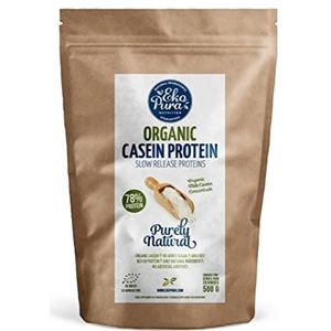 Organic Casein Protein - Biologisch Caseïne Eiwitpoeder Naturel - 78% Eiwit, zonder Kunstmatige Toevoegingen, 500 gram