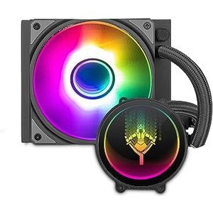 Yeyian PC Gaming Series CPU-vloeistofkoelsysteem voor stille desktopcomputers | 1 x 120 mm RGB-ventilator | 2000 tpm | (Nieuw 2023)