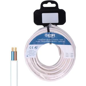 Witte platte slanghaspel, 2 x 1 mm, 20 m. Ideaal voor gebruik in audio, lichtgewicht en robuust. Vergemakkelijkt kabelbeheer en voorkomt klitten en beschadigingen. Perfect voor organisatie en