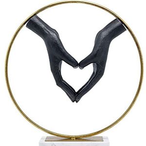 Kare Design decoratief object Elements Heart Hand, XL- sculptuur, zwart, artikelhoogte 62cm