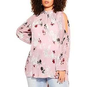 CITY CHIC Dames Plus Size Top Fly Away Hi Lo Jurk Shirt, Ice Pink Fly Away, 48 grote maten
