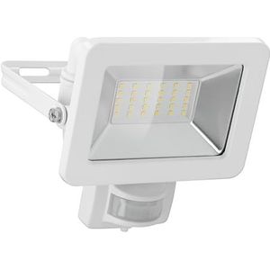 Goobay 53882 LED-schijnwerper met bewegingsmelder, LED-spot met 30 W, neutraal wit licht, 4000 K, 2560 lumen, stralingshoek 100 graden, beschermingsklasse IP65, wit