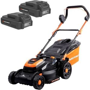 Yard Force LM C37B Accugrasmaaier met 37 cm maaibreedte, 20 V 2,5 Ah dubbele accu, 40 liter graszak en 450 m² snijoppervlak: krachtig, efficiënt en veelzijdig