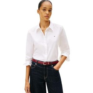 Tommy Hilfiger Dames ESS POPLIN Regular Shirt WW0WW47169 L/S Shirt, wit, 32, Wit (Th Optisch Wit), 58