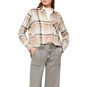 s.Oliver - Blouse - Beige - Klassieke Blouse - Geruit