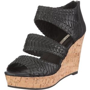 Buffalo London 310-8706 Brushed PU 119710 damessandalen/fashion sandalen, zwart zwart 01, 36 EU