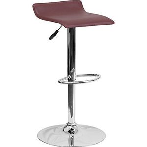 Flash Furniture Eigentijdse vinyl verstelbare hoogte barkruk met chromen basis, metaal, bordeaux, 50,8 x 46,35 x 27,3 cm